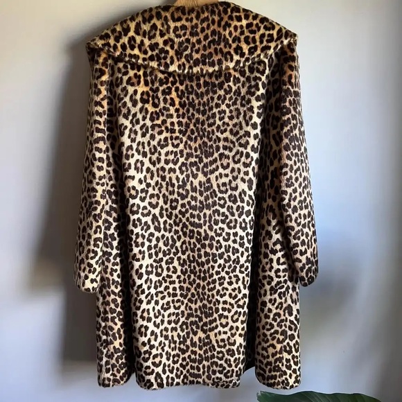 🐆1960’s Vintage Fairmoor Somali Faux Fur Leopard Coat with belt Safari Coat - Picture 8 of 16